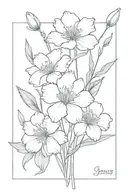 january birth flower bouquet, july birth flower, september birth flower bouquet tattoo design idea