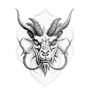 atlas devil goat head tattoo design idea