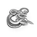 snake wrapped around a dagger tattoo design idea