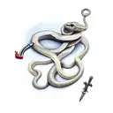 snake wrapped around a dagger tattoo design idea