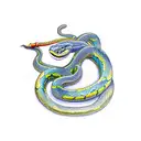 snake wrapped around a dagger tattoo design idea