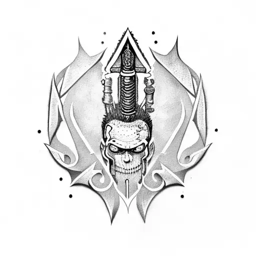guts sword sigilism style tattoo design idea