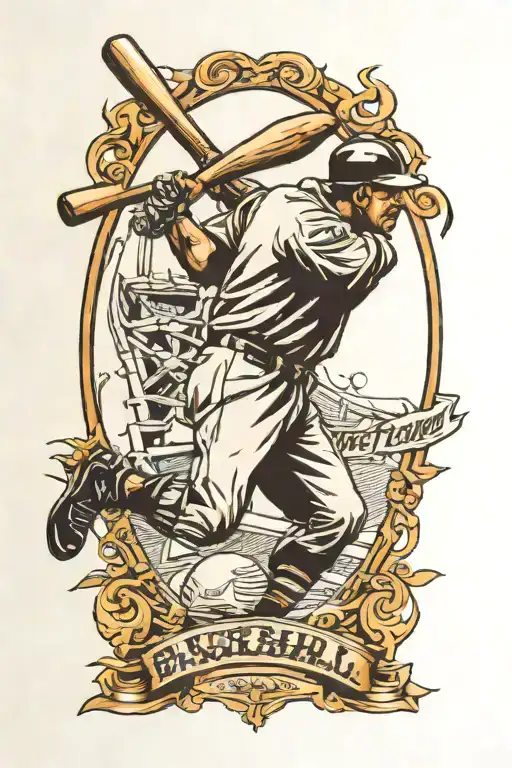baseball and lineman tattoo design idea