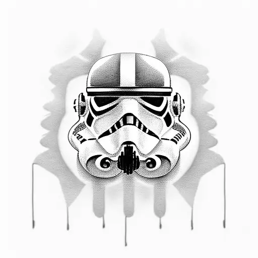 storm trooper with human eye tattoo design idea