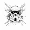 storm trooper with human eye tattoo design idea