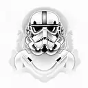 storm trooper with human eye tattoo design idea