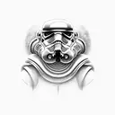 storm trooper with human eye tattoo design idea