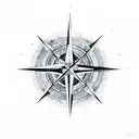 compass rose with a yin Yang in the middle tattoo design idea
