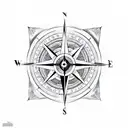 compass rose with a yin Yang in the middle tattoo design idea