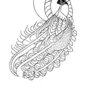 Linework Peacock tattoo design idea