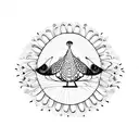 Linework Peacock tattoo design idea