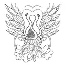 Linework Peacock tattoo design idea