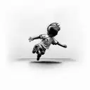 A little boy kicking up a ball in front of the Dortmund Signal Iduna Park. He also wears a jersey with number 2  tattoo design idea