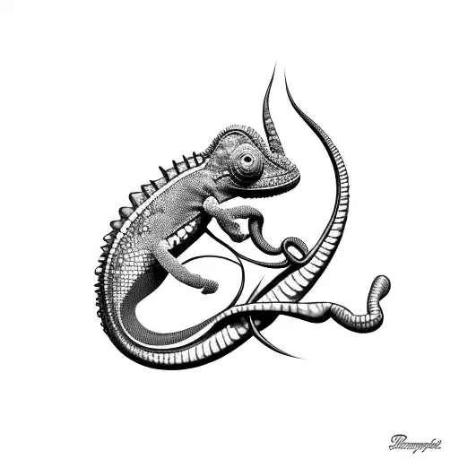 chameleon adapting to grow tattoo design idea