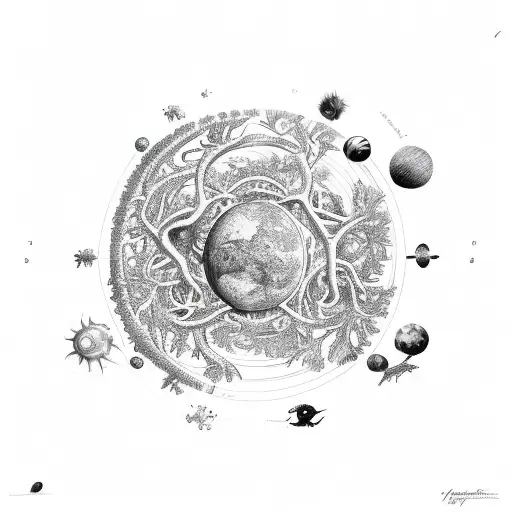 evolution of species from stars to present taxanomic tree tattoo design idea