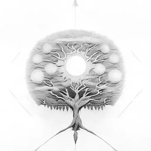 Tree of life evolution of species from stars to present tattoo design idea