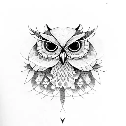owl and death moth tattoo design idea