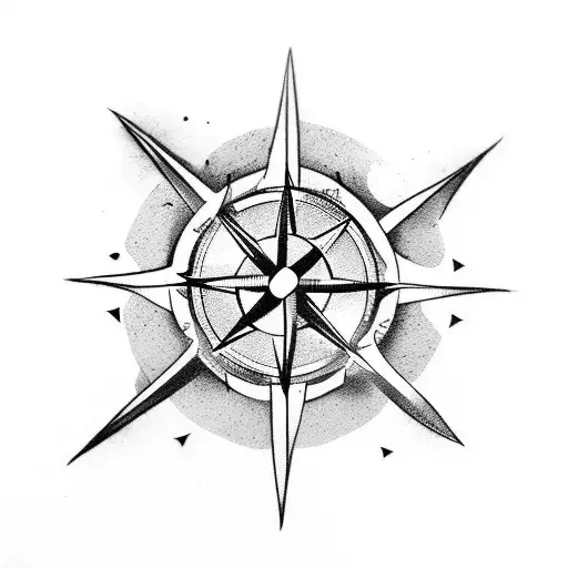 arrow and compass tattoo design idea