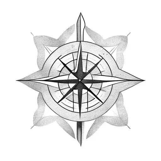arrow with compass tattoo design idea