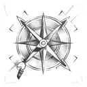arrow and compass tattoo design idea