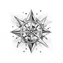 arrow and compass tattoo design idea