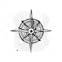 arrow with compass tattoo design idea