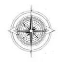 arrow with compass tattoo design idea