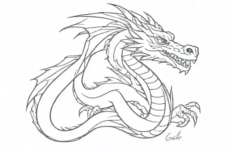 dragon on the collarbone tattoo design idea