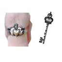 a claddagh ring and a key tattoo design idea
