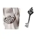 a claddagh ring and a key tattoo design idea