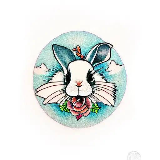 rabbit called bit tattoo design idea