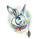 rabbit called bit tattoo design idea