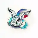 rabbit called bit tattoo design idea