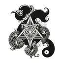 A mysterious symbol representing luck and fortune intertwined with elements of the Virgo zodiac sign tattoo design idea