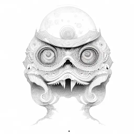 Lua minguante e Sol tattoo design idea