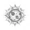 Lua e Sol juntos de uma estrela tattoo design idea