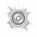 Lua e Sol juntos de uma estrela tattoo design idea