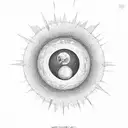 Lua e Sol juntos de uma estrela tattoo design idea