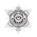 Lua com Sol e uma estrela tattoo design idea