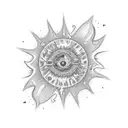 Lua com Sol e uma estrela tattoo design idea