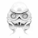 Lua minguante e Sol tattoo design idea