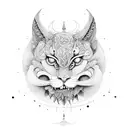 Lua minguante e Sol tattoo design idea