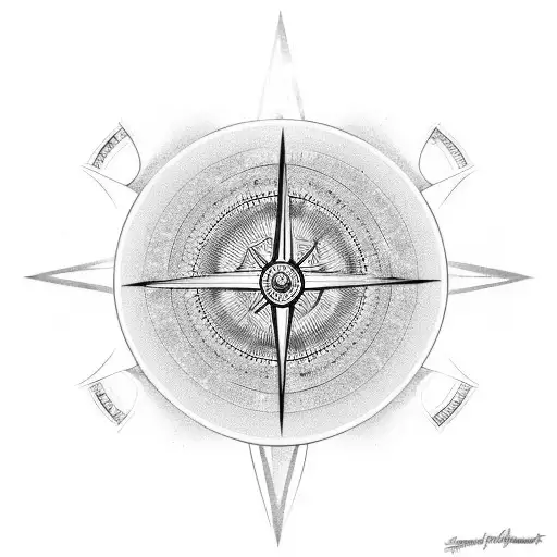 Hourglass with broken dreams compass tattoo design idea