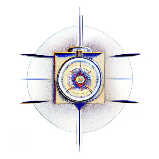 Hourglass with broken dreams compass tattoo design idea