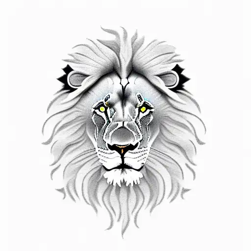 Lion with clock tattoo design idea