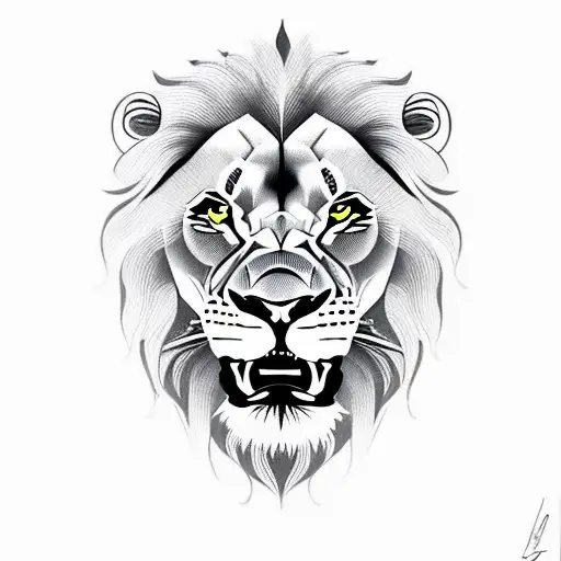 Lion roaring tattoo design idea