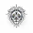 Lion with clock tattoo design idea