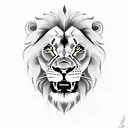Lion roaring tattoo design idea