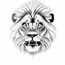 Lion roaring tattoo design idea