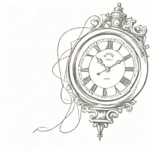 grandfather clock turning tattoo design idea
